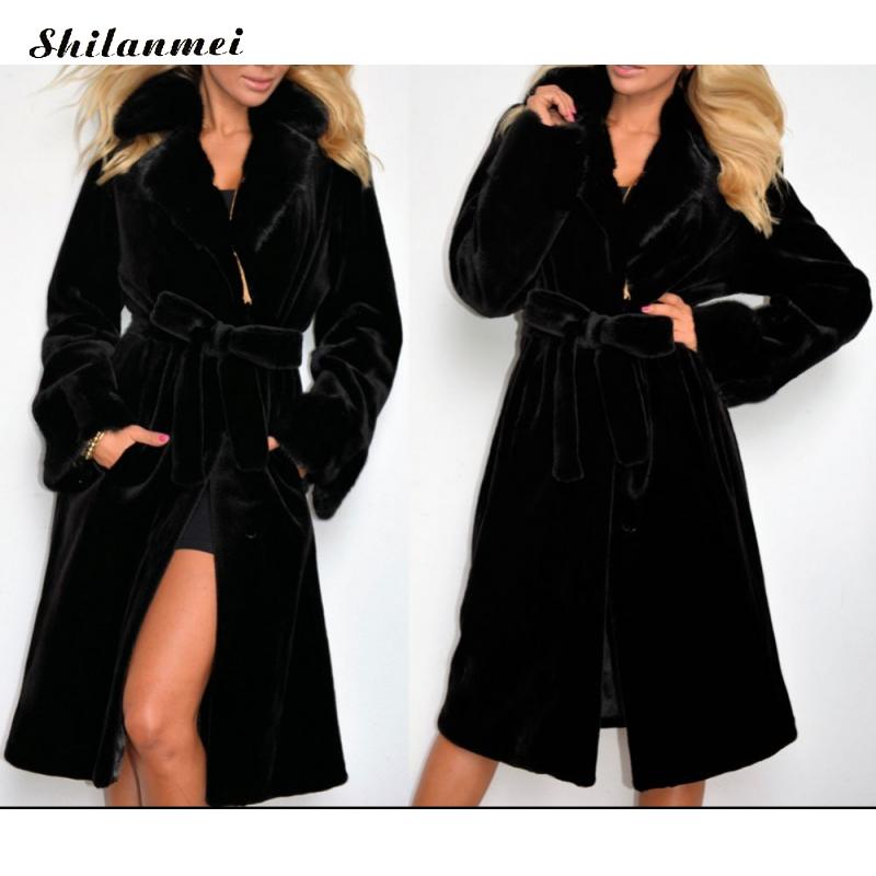 2020 Fashion Black Faux Fur Jacket Women Plus Size Lapel Collar Winter Fur Coat Female Sashes Long Coat High Street Outwear, As pic
2020 Fashion Black Faux Fur Jacket Women Plus Size Lapel Collar Winter Fur Coat Female Sashes Long Coat High Street Outwear, As pic