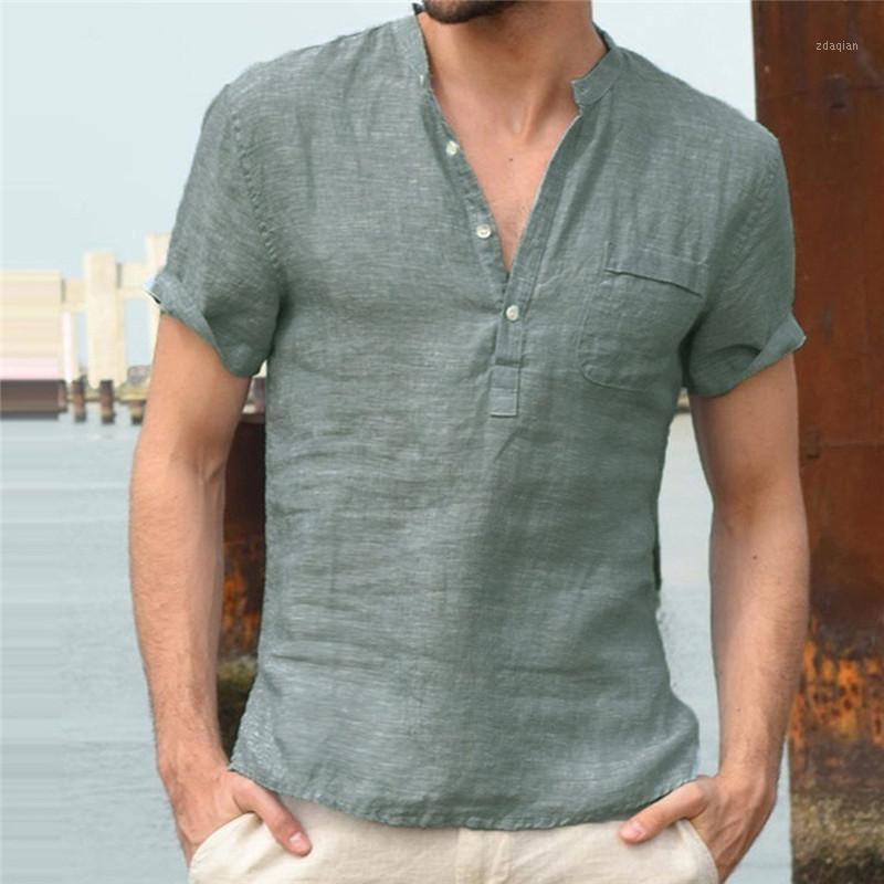 2020 New Men' Summer Shirt Summer V Neck Button Pullover Short Sleeves Casual Breathable Solid Male Male Shirts1, Dark green
2020 New Men' Summer Shirt Summer V Neck Button Pullover Short Sleeves Casual Breathable Solid Male Male Shirts1, Dark green