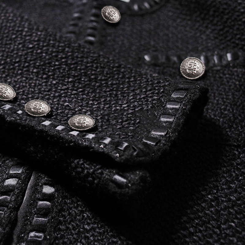 Black tweed women jacket spring / autumn / winter woolen coat new Wool classic jacket Ladies 201014
