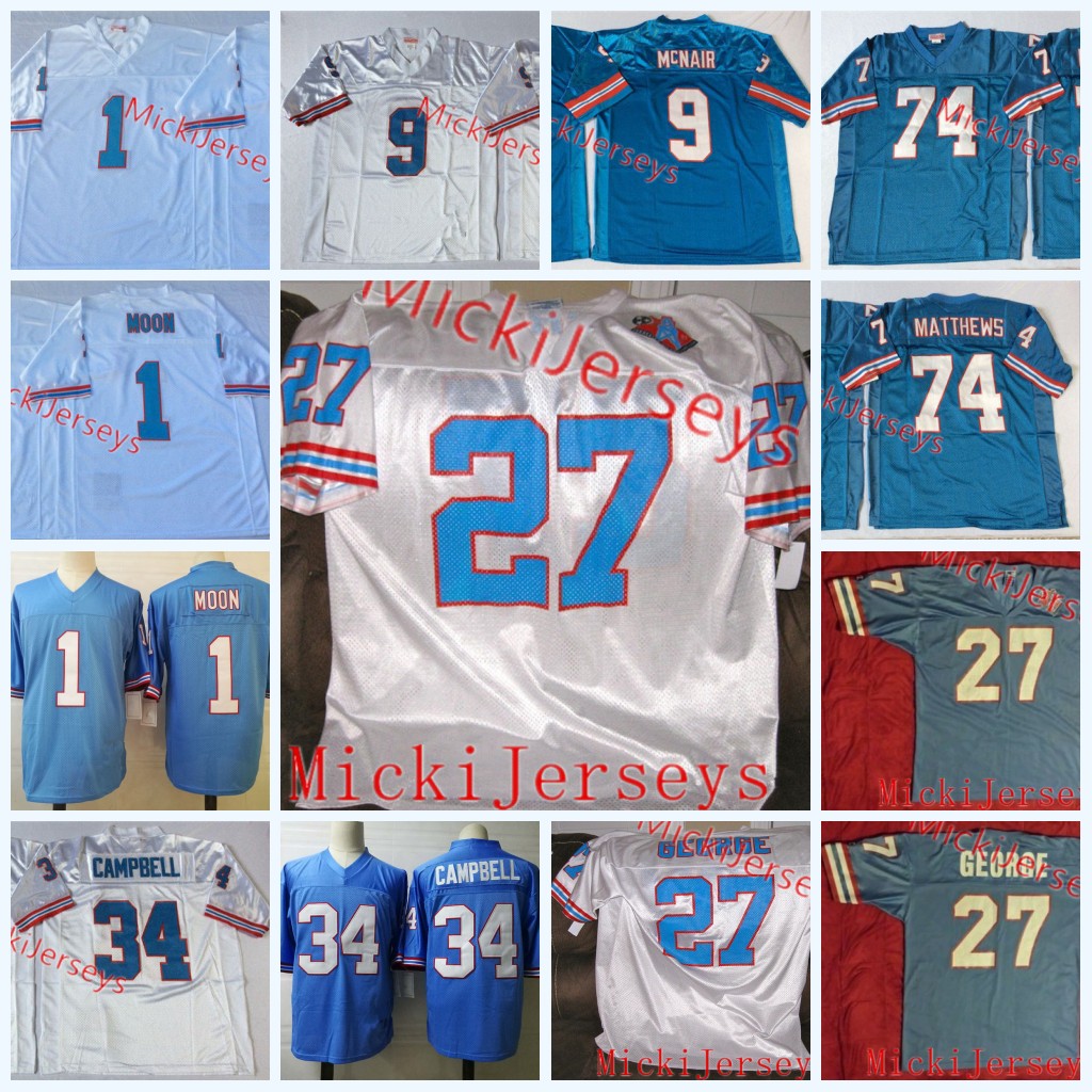 NCAA Tennessee Oilers Vintage 34 Earl Campbell Jersey #9 Steve McNair 74 Bruce Matthews 1 Warren Moon 27 EDDIE GEORGE Oilers Football Jersey, Black
NCAA Tennessee Oilers Vintage 34 Earl Campbell Jersey #9 Steve McNair 74 Bruce Matthews 1 Warren Moon 27 EDDIE GEORGE Oilers Football Jersey, Black