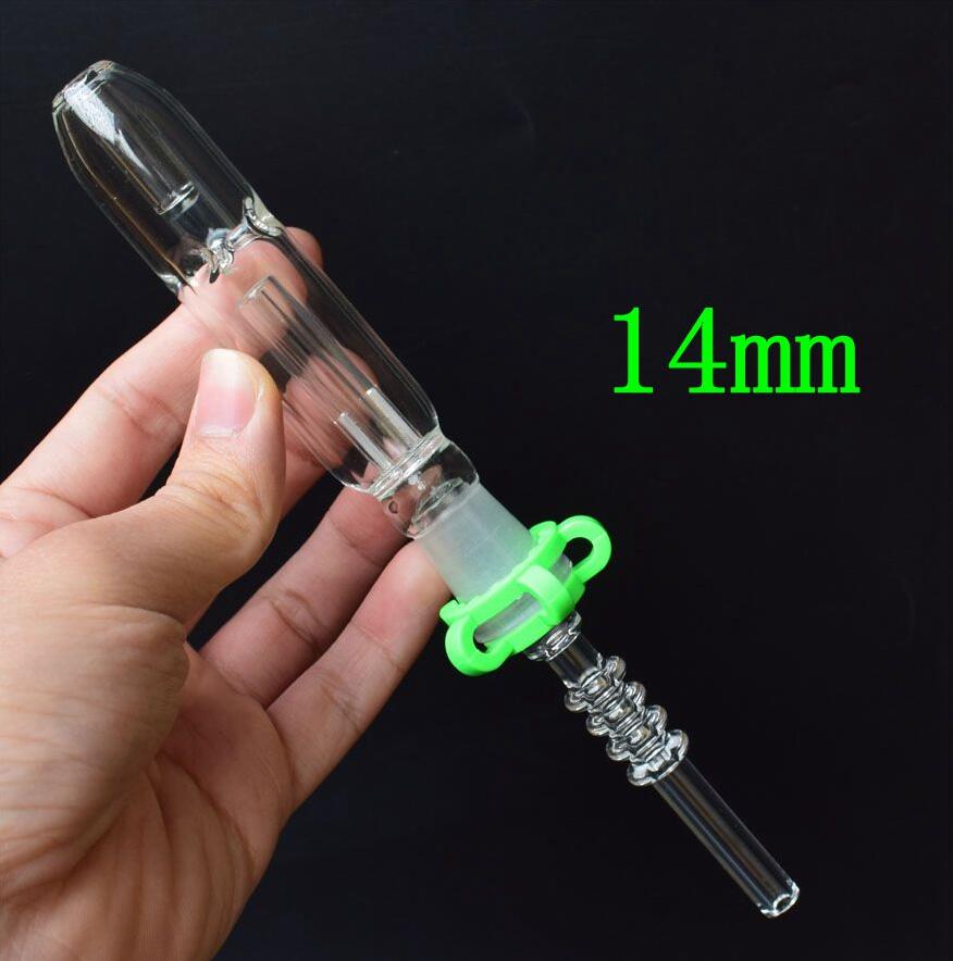 Mini Glass Pipes Kit Hookahs with 10mm 14mm 18mm Titanium Tip Quartz Nail Oil Rig Concentrate Dab Straw Glass Bong