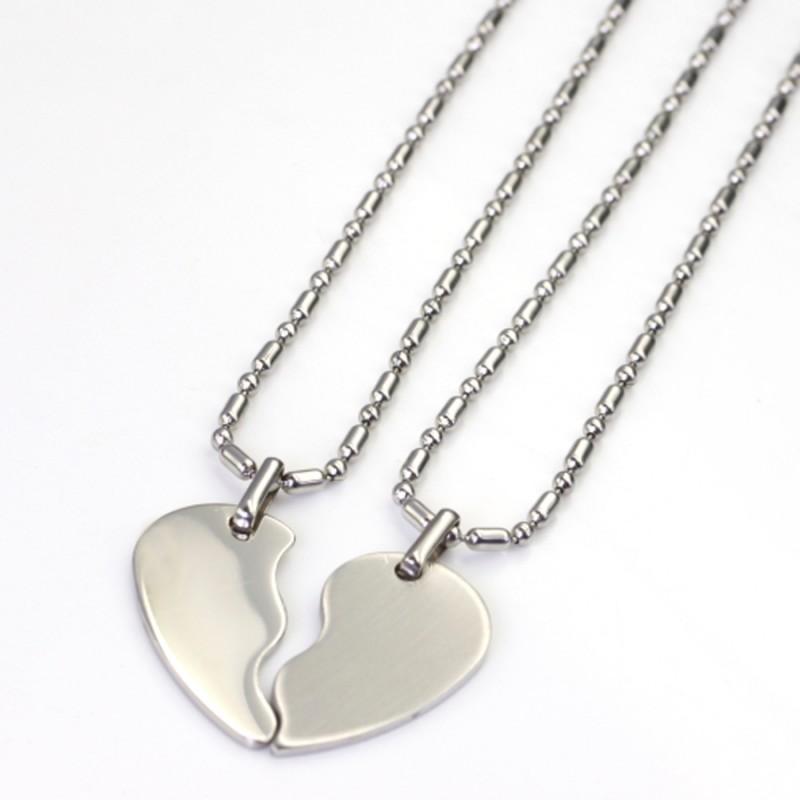 One Pair Stainless Steel Heart Pendant Beaded Necklace Couple Jewelry for women men 24
One Pair Stainless Steel Heart Pendant Beaded Necklace Couple Jewelry for women men 24