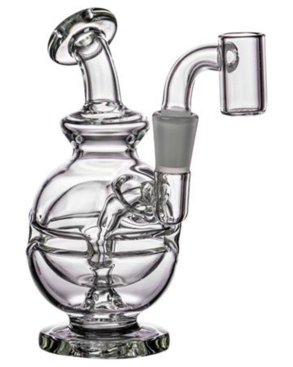 Skull Glass Bong Hookahs Recycler Dab Rigs Smoking Glass Pipe Thick glass oil Rigs with 10mm banger