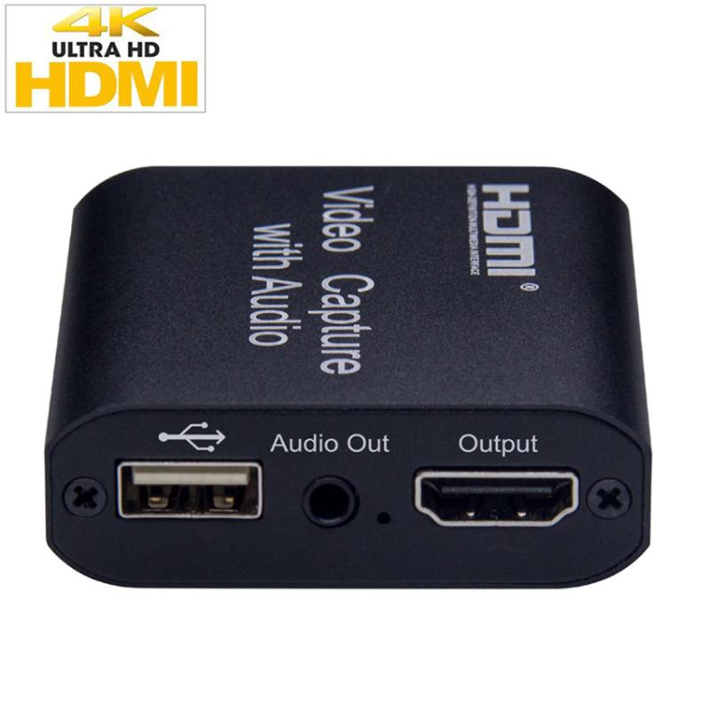 4K HD Capture Card With o out 4K 1080P USB 2.0 Mic. In & o out Video Capture Device Game Record Live Streaming Box