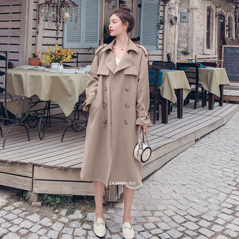 2020 autumn New Korean Fashion Double Breasted Trench Coats Female Sashes Belted Slim Waist outwear Women clothing spring FY139 T200828