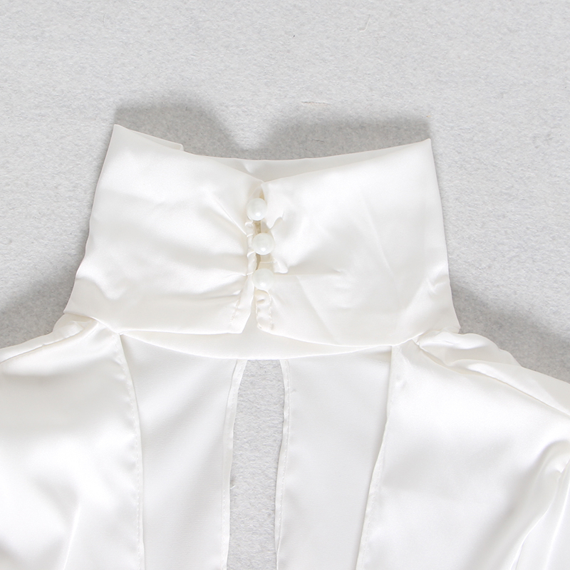 TWOTWINSTYLE Backless Women's Shirts Turtleneck Lantern Long Sleeve Bowknot Sexy Party Blouse Female Summer Fashion New 201028