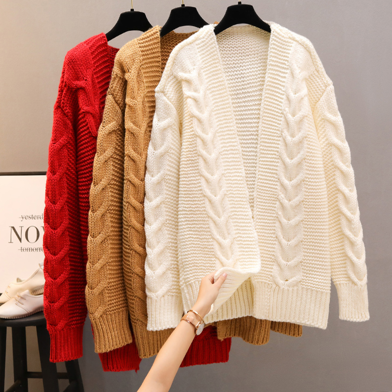 Women's Thick Long Style Cardigan Sweater Handmade Woven Sweater Shawl Super Thick High Quality Elegant Women Cardigan Sweater 201222