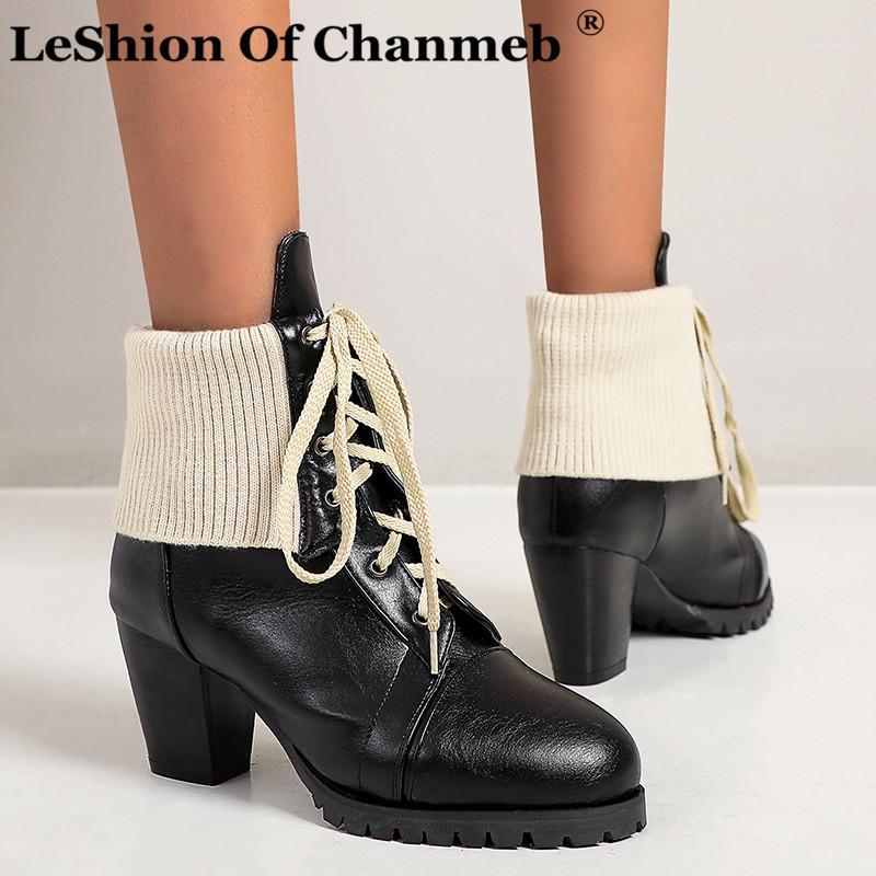 EUR Size 34-48 Women's Chunky Spike Heels Ankle Boots Woman Lady Lace up Black Brown Sock Boot Female Booties Winter Botas Mujer1
EUR Size 34-48 Women's Chunky Spike Heels Ankle Boots Woman Lady Lace up Black Brown Sock Boot Female Booties Winter Botas Mujer1