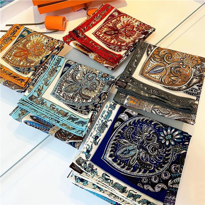 Scarves Luxury BrandTwill Silk Scarf Women Square Style Ladies Handmade Curling Cashew Plant Garden Shawls Wraps Hijab
Scarves Luxury BrandTwill Silk Scarf Women Square Style Ladies Handmade Curling Cashew Plant Garden Shawls Wraps Hijab