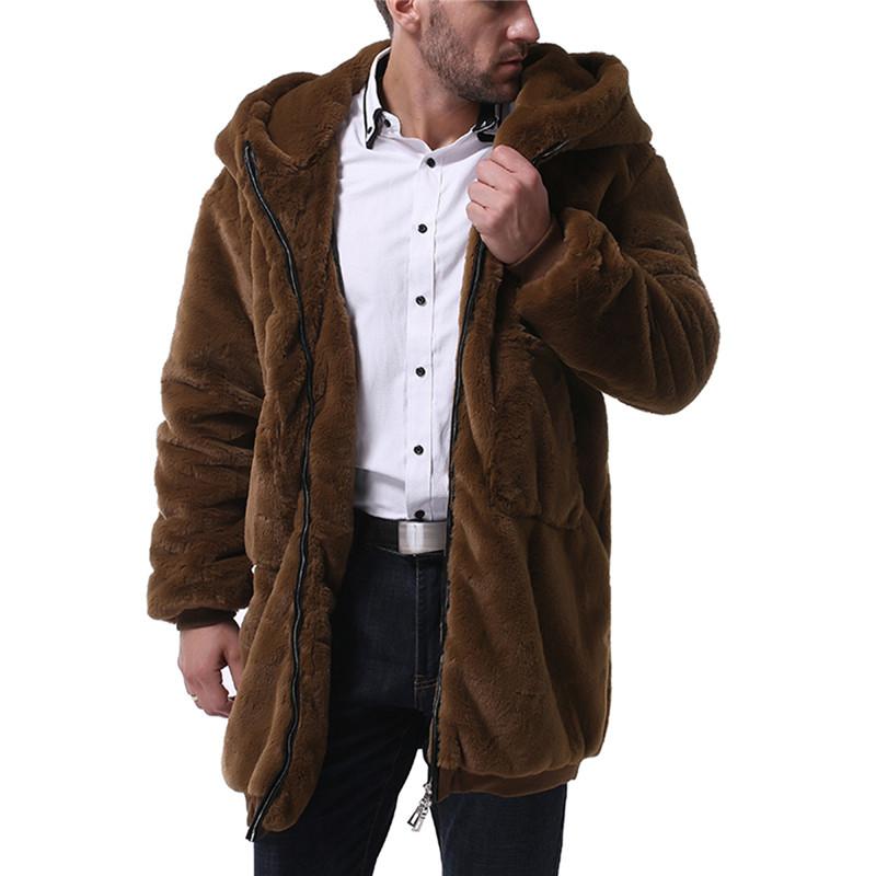 Autumn Winter Men Faux Fur Cotton Fleece Coat Hooded Solid Zipper Long Sleeve Fur Outerwear Male Warm Skin Coat Men Clothing
Autumn Winter Men Faux Fur Cotton Fleece Coat Hooded Solid Zipper Long Sleeve Fur Outerwear Male Warm Skin Coat Men Clothing