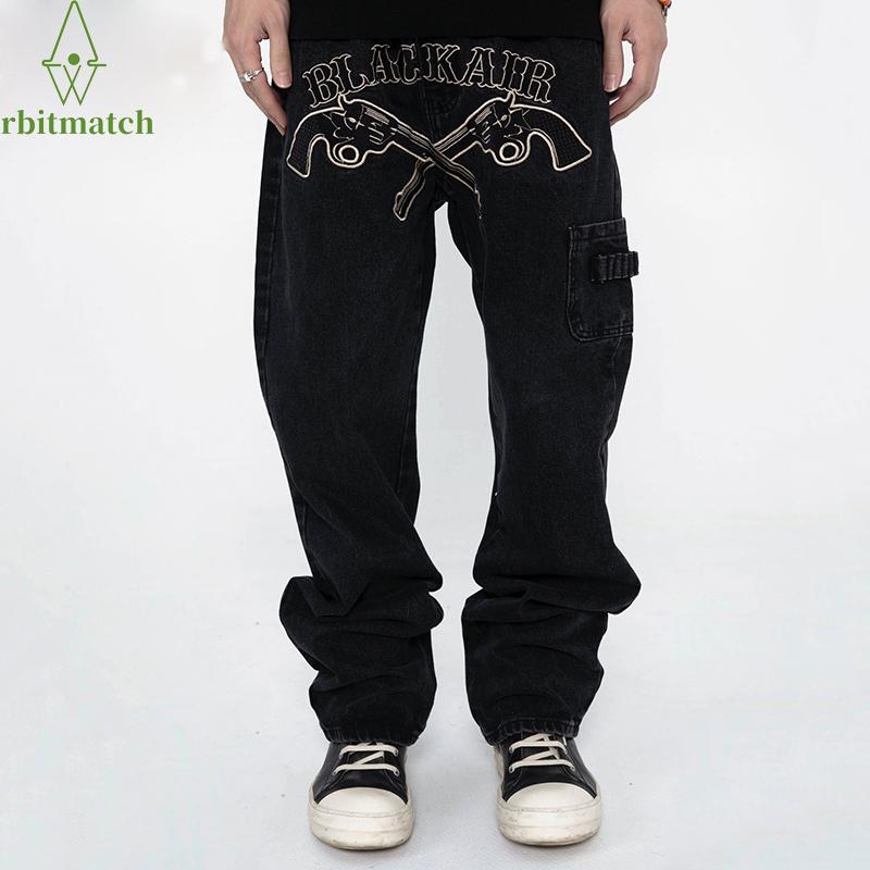 Men's Pants Hip Hop Streetwear Denim Embroidery Gun Harajuku Cotton Casual Trousers Harem 2022 Men Joggers Jeans, Black
Men's Pants Hip Hop Streetwear Denim Embroidery Gun Harajuku Cotton Casual Trousers Harem 2022 Men Joggers Jeans, Black