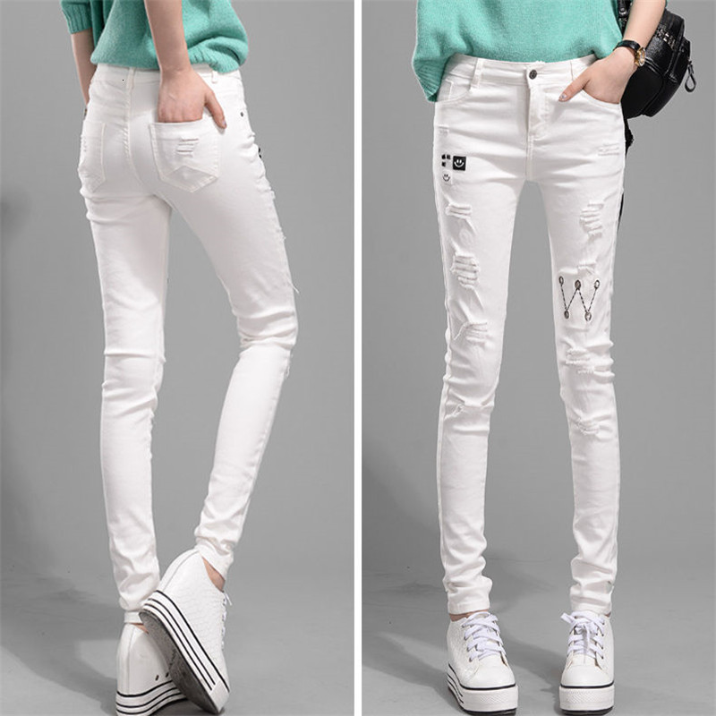 2021 New Summer Spring Women White Denim Korean Fashion Slim Stretched Hole Jeans Pencil Pants Capris Cowboy Trousers Black Y78 Fcva
2021 New Summer Spring Women White Denim Korean Fashion Slim Stretched Hole Jeans Pencil Pants Capris Cowboy Trousers Black Y78 Fcva