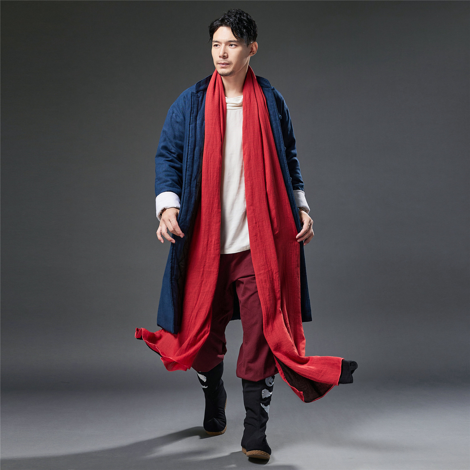 Traditional Chinese ethnic Clothing for men Cotton linen men's Cheongsam male Tang Suit Spring Autumn Hanfu Oriental outfit