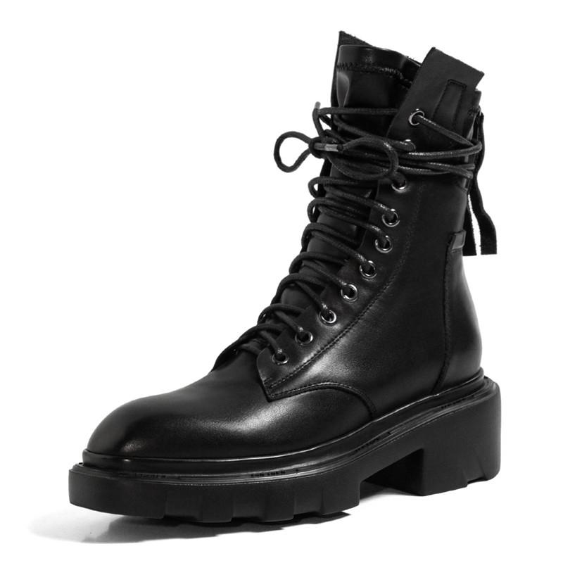 2020 New Leather Platform Cool Girl Black Matin Boots Thick Bottom Women Riding Ankle Bootes Cross-Tied Lace-Up Ladies Shoes
2020 New Leather Platform Cool Girl Black Matin Boots Thick Bottom Women Riding Ankle Bootes Cross-Tied Lace-Up Ladies Shoes