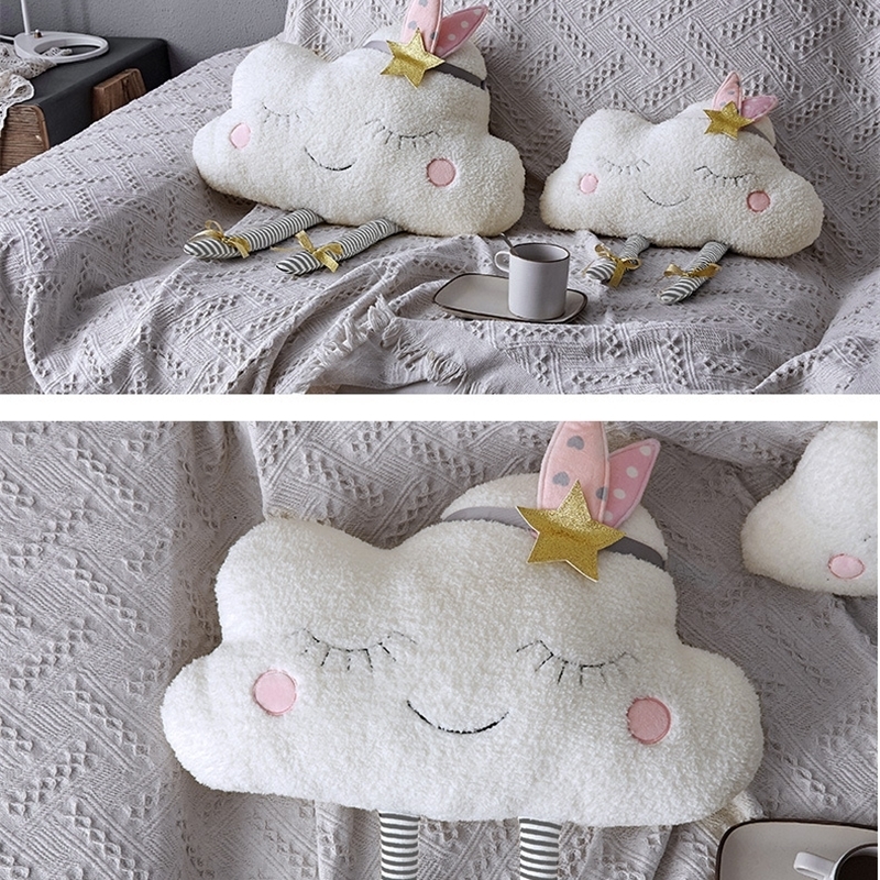 Baby Pillow Decorate Cloud Kids Baby Room Decor Cushion Cover Infant Cloud Plush Doll Toys Throw Pillow Baby Room Decoration LJ201014