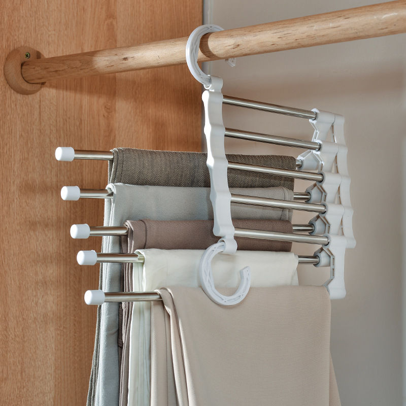 5 in 1 Multifunction Pant Rack towel Shelves Closet Organizer Stainless Steel Wardrobe Adjustable Magic Trouser Hangers
5 in 1 Multifunction Pant Rack towel Shelves Closet Organizer Stainless Steel Wardrobe Adjustable Magic Trouser Hangers