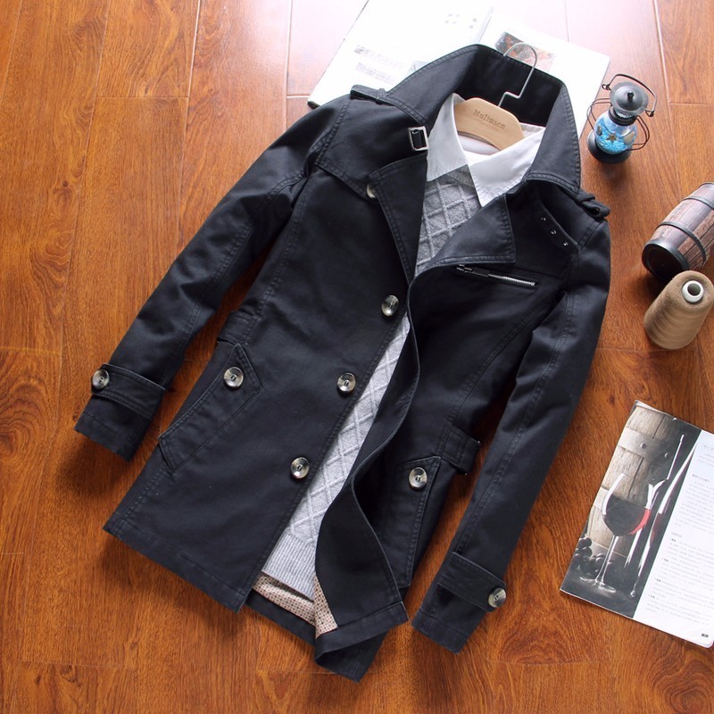 Men Trench Coat Single Breasted Overcoat Autumn Winter Jacket Men Long Coat Fashion Outwear Jacket Turndown Collar Jacket 201128
