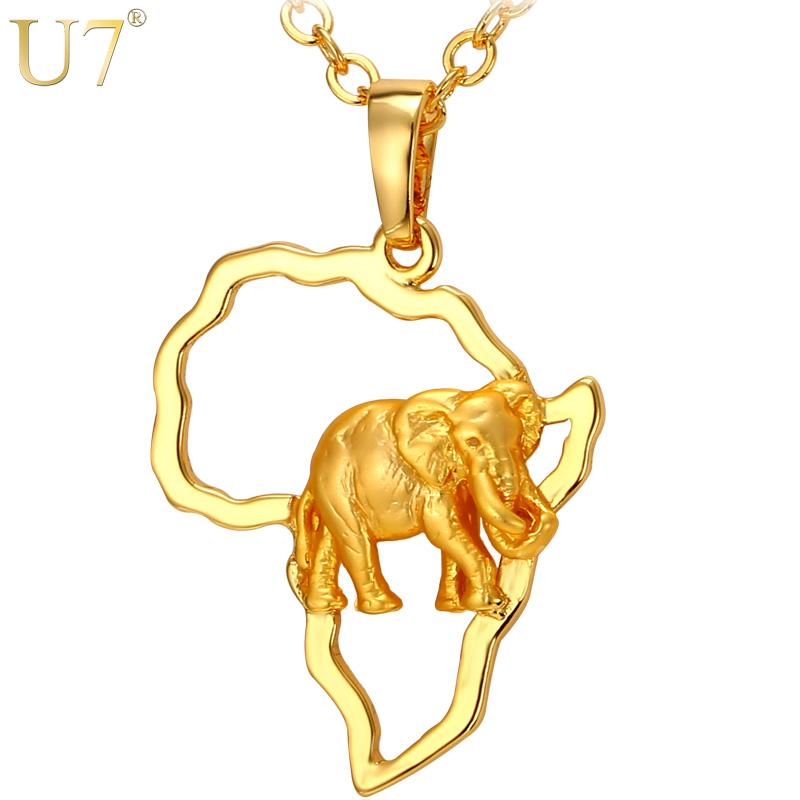U7 Africa Elephant Necklace Silver/Gold Color Trendy African Map Necklaces & Pendants For Men/Women Fashion Jewelry Gift P776
U7 Africa Elephant Necklace Silver/Gold Color Trendy African Map Necklaces & Pendants For Men/Women Fashion Jewelry Gift P776