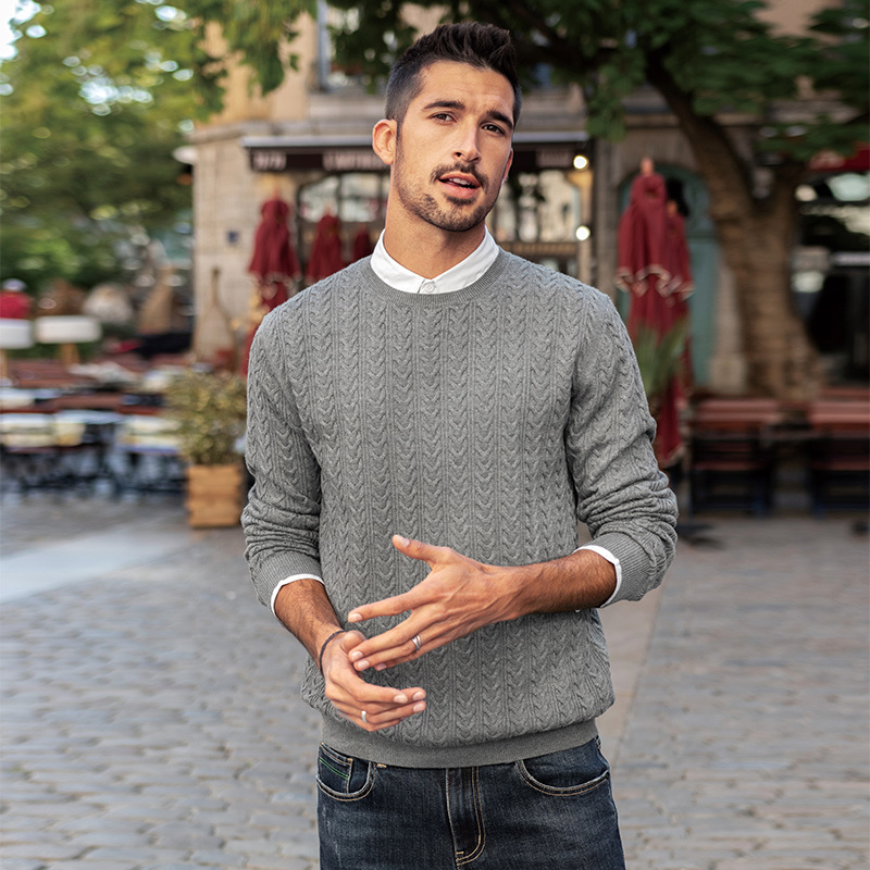 KUEGOU Autumn Winter Clothing Cotton Mens Sweater Retro personality Warm Pullovers Men Sweaters Knitted Fashion Top AZ-32003 201224
