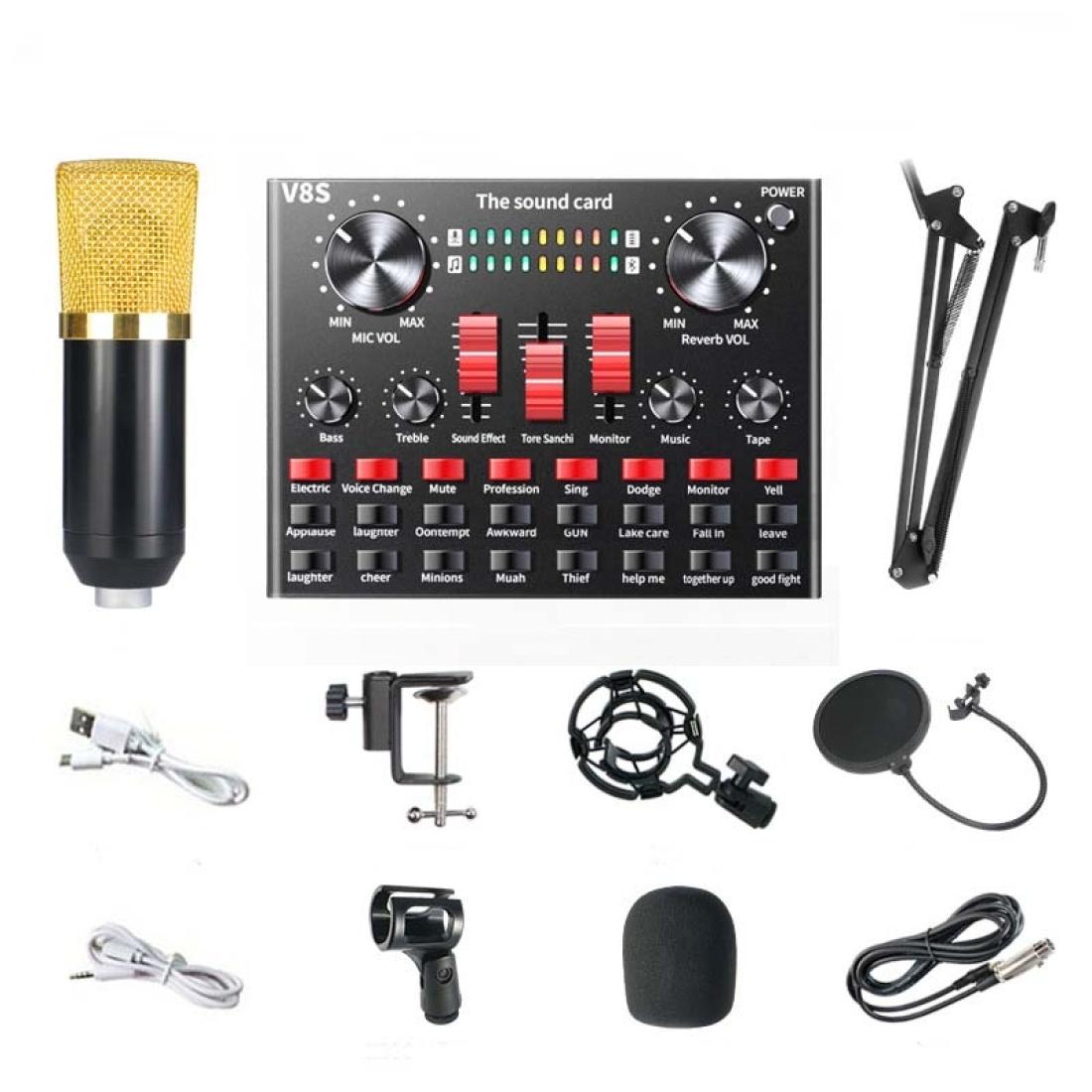 V8S Sound Card Mobile Phone Computer Anchor Live K Song Recording Microphone SpecificationV8S Golden Net BM700 Set
V8S Sound Card Mobile Phone Computer Anchor Live K Song Recording Microphone SpecificationV8S Golden Net BM700 Set
