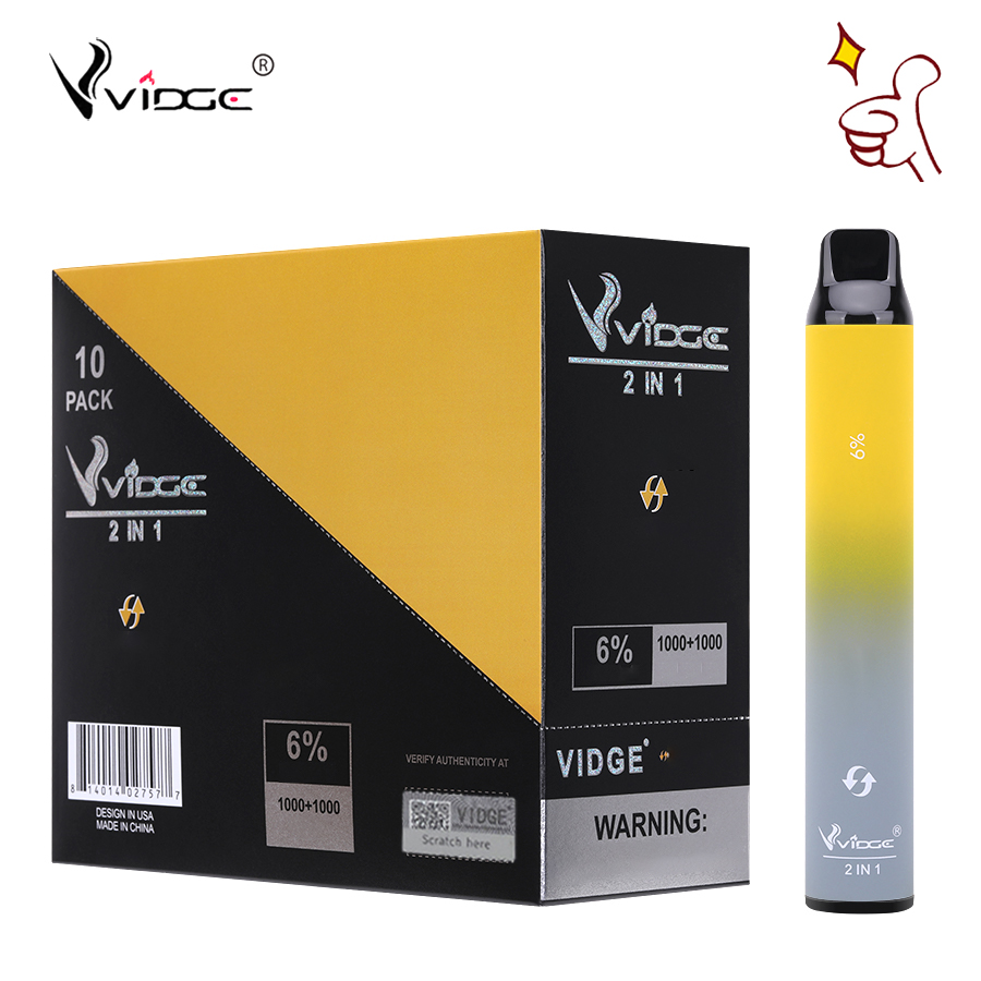 VIDGE 2 IN 1 E Cigarettes Double Colors Switched High Quality Disposable Device Vape pen Factory Wholesale Price
VIDGE 2 IN 1 E Cigarettes Double Colors Switched High Quality Disposable Device Vape pen Factory Wholesale Price