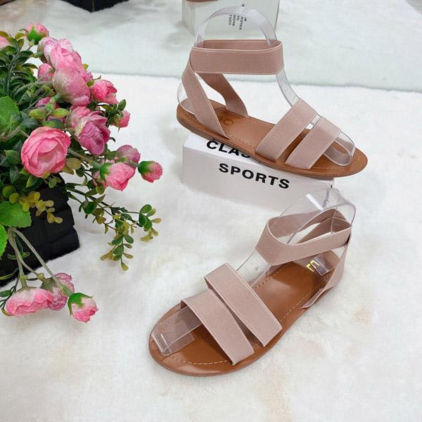 Comfortable high-quality solid color flat-bottomed large size women's sandals 2021 summer new style Casual women's sandals