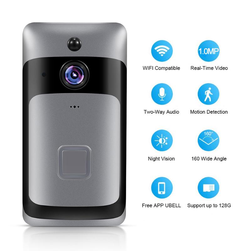 WiFi Doorbell 720P Security Camera Two-Way Audio PIR Motion Detection IR Night Vision 160° Wide Angle Lens Wireless Doorbell
WiFi Doorbell 720P Security Camera Two-Way Audio PIR Motion Detection IR Night Vision 160° Wide Angle Lens Wireless Doorbell