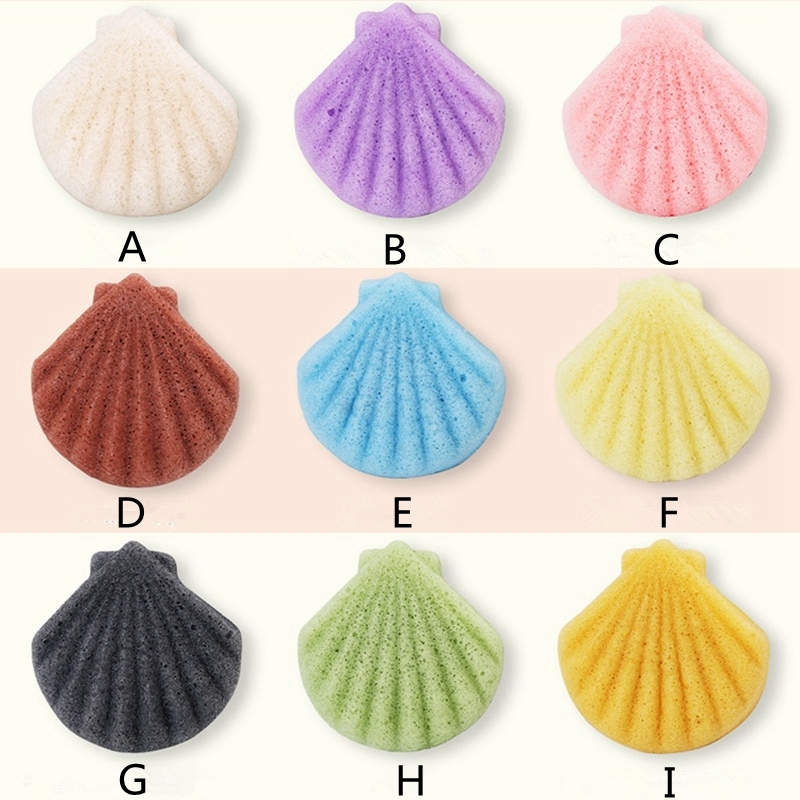 Shell Konjac Facial Puff Face Cleanse Washing Sponge Konjac Exfoliator Cleansing Sponge Facial Care Makeup Tools