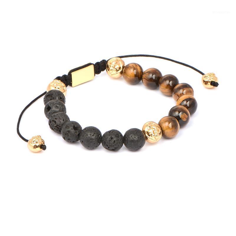 Fashion 10mm Lave Stone & Yellow Tiger Eye Beads Braided Men Bracelet with Gold Alloy Beads Hollywood Men Bracelets Gifts1
Fashion 10mm Lave Stone & Yellow Tiger Eye Beads Braided Men Bracelet with Gold Alloy Beads Hollywood Men Bracelets Gifts1