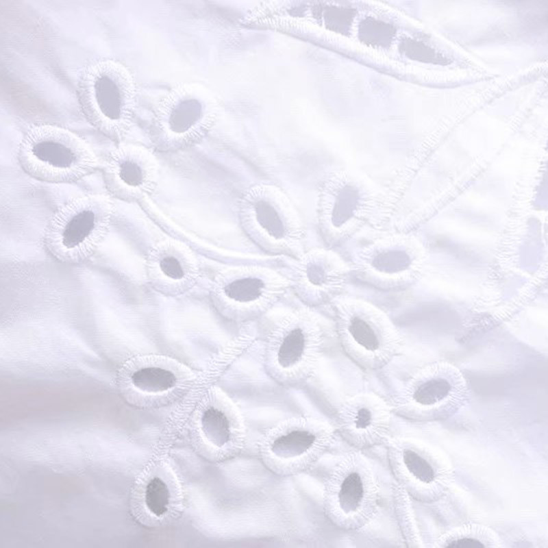 KPYTOMOA Women Fashion Cutwork Embroidery Button-up Blouses Vintage Lapel Collar Long Puff Sleeve Female Shirts Blusas Chic Tops 201125