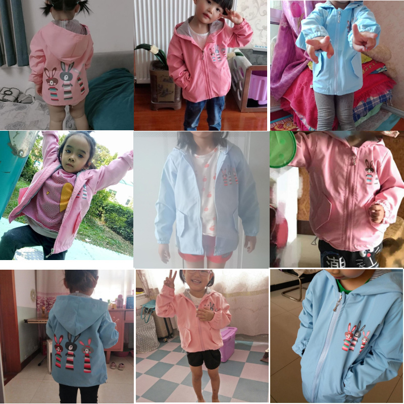 Children's clothing 3-9 years old girls jacket children spring and autumn cute baby jacket Cartoon printed rabbit windbreaker 201126