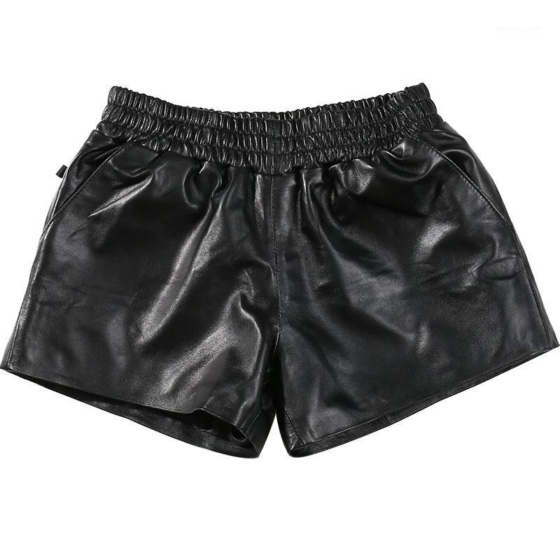 Women Genuine Leather Black Elastic Waist Korean Style Female Classic Short Pants Real Sheepskin Ladies Mini Sexy Shorts1
Women Genuine Leather Black Elastic Waist Korean Style Female Classic Short Pants Real Sheepskin Ladies Mini Sexy Shorts1