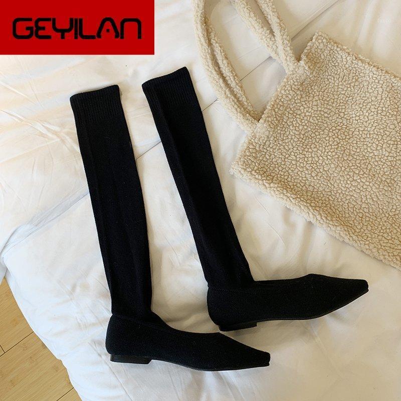 2020 Stretch Fabrics Women's Over The Knee Boots Pumps Knitted Flat Boots Spring Autumn Woman Shoes Female Boot Bottes femmes1, Black
2020 Stretch Fabrics Women's Over The Knee Boots Pumps Knitted Flat Boots Spring Autumn Woman Shoes Female Boot Bottes femmes1, Black