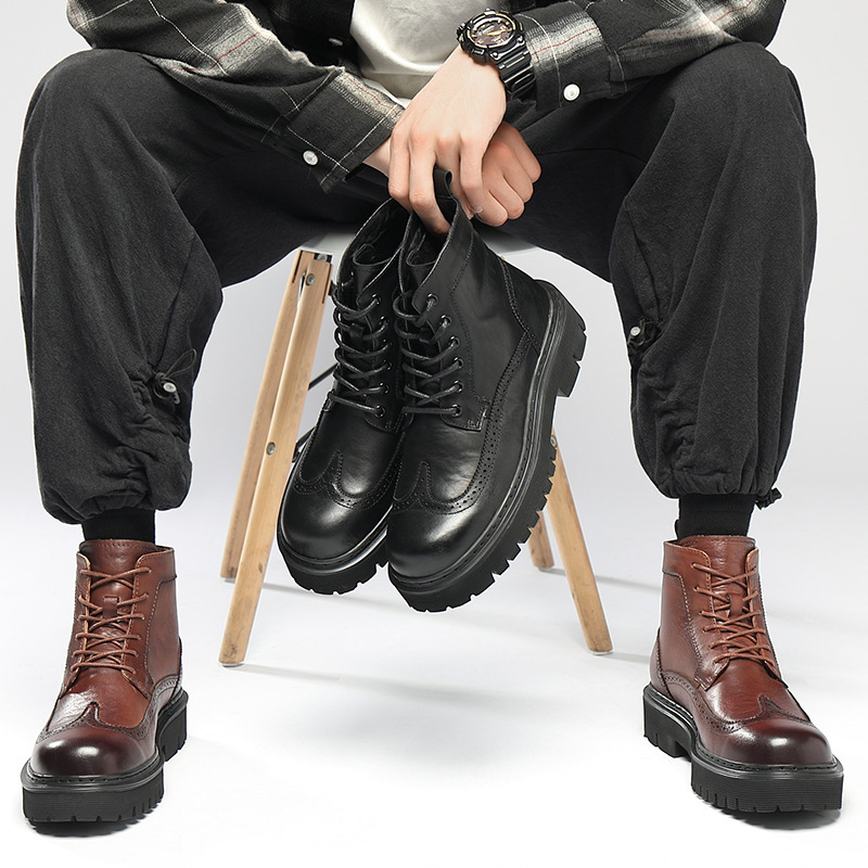 Men's Martin Boots Genuine Leather Cawskin Shoes Business Short Boots 2022 Spring and Autumn, Black
Men's Martin Boots Genuine Leather Cawskin Shoes Business Short Boots 2022 Spring and Autumn, Black