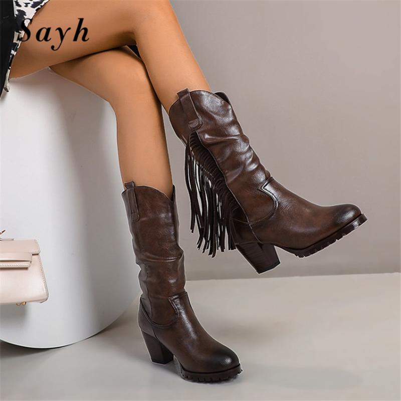 Fashion Retro Winter Women Mid Calf Boot Thick Heel Tassels Fringe Pu Leather Boot Casual Shoes Size Plus, Black
Fashion Retro Winter Women Mid Calf Boot Thick Heel Tassels Fringe Pu Leather Boot Casual Shoes Size Plus, Black