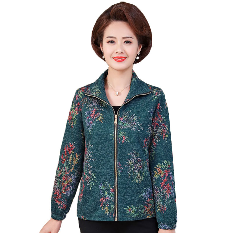 2021 New Middle-aged Elderly Women's Spring Jacket Short Print Plus Size Zip Outerwear Fall Superior Jackets L4XF, Green
2021 New Middle-aged Elderly Women's Spring Jacket Short Print Plus Size Zip Outerwear Fall Superior Jackets L4XF, Green