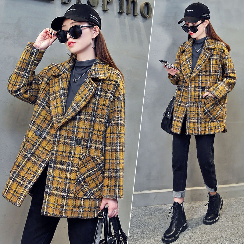 2021 New Woman' Hot Autumn Short Plaid Coat Loose Women' Mixtures More Cotton-lined Wool COWF, Yellow
2021 New Woman' Hot Autumn Short Plaid Coat Loose Women' Mixtures More Cotton-lined Wool COWF, Yellow
