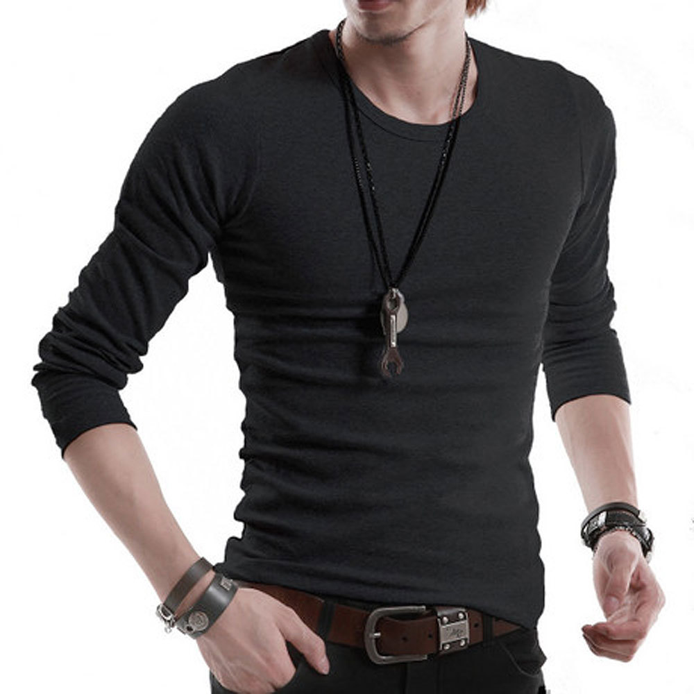 Men T Solid Shirts Fashion New Fashion Fitness Long Sleeve Tshirts HommeTops&Tees Camisetas Hombre Hip Hop R1058 201004