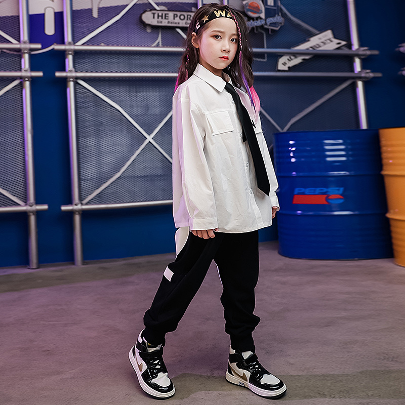Summer girls clothes set Long Sleeve Shirts Jogger Pants 2020 8 10 12 14 16 Years jazz dance costumes for kids hip hop costume Y1117