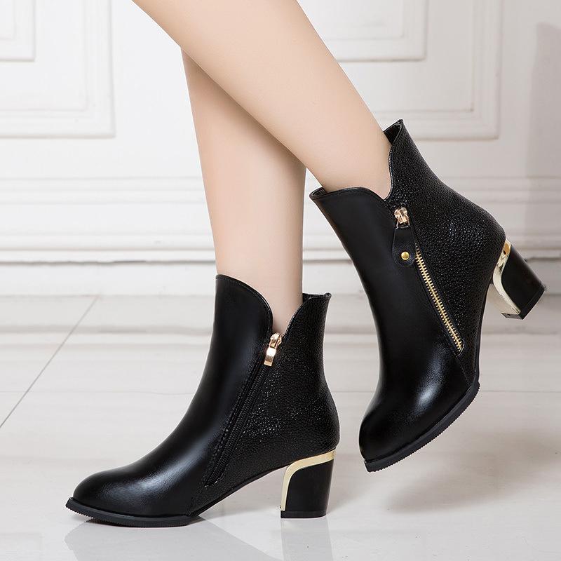 Women Fashion Side Zipper Ankle Boots Autumn/ Winter Pointed High Quality Solid Ladies Shoes PU Heels, Wine red
Women Fashion Side Zipper Ankle Boots Autumn/ Winter Pointed High Quality Solid Ladies Shoes PU Heels, Wine red