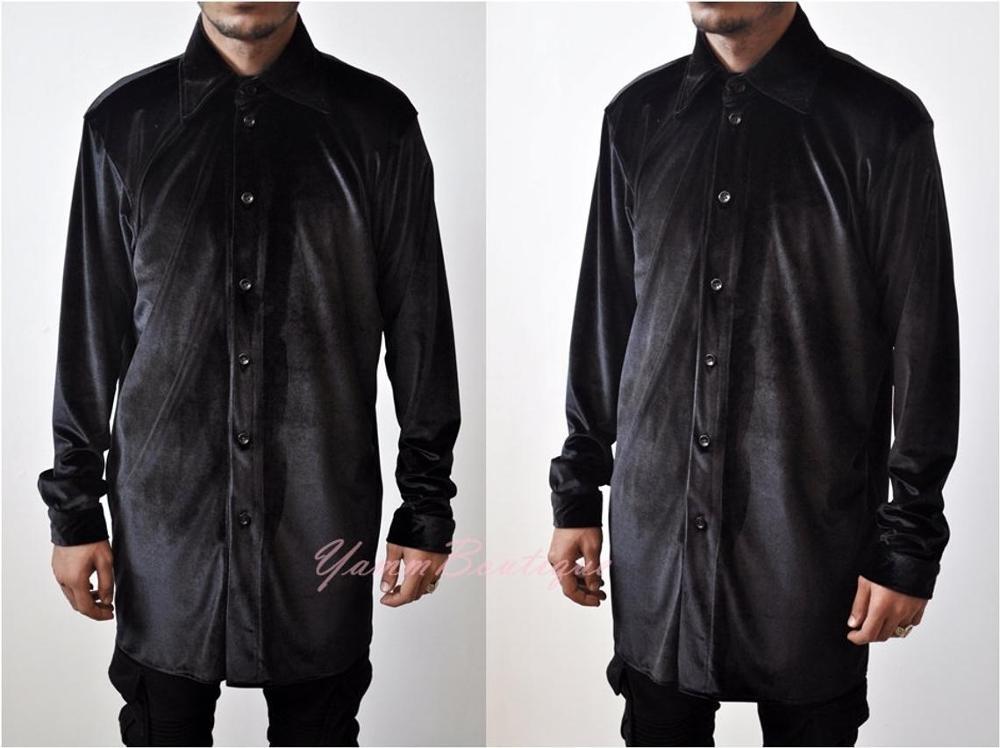 Regular-fit Sily Velour Velvet Crushed Velvet Shirt in Black Asymmetric Collar Dropped Shoulder / Longline Shirt
Regular-fit Sily Velour Velvet Crushed Velvet Shirt in Black Asymmetric Collar Dropped Shoulder / Longline Shirt