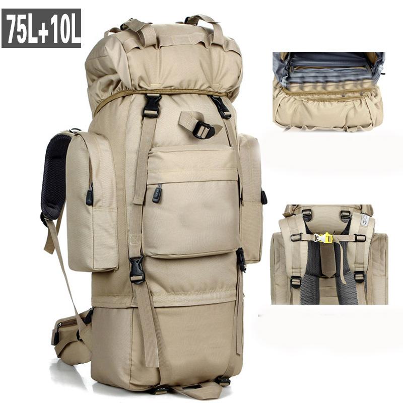 85L Large Capacity Outdoor Mountaineering Bag Tactical Hiking Tactical Bag Sports Backpack Camping Tents, Khaki
85L Large Capacity Outdoor Mountaineering Bag Tactical Hiking Tactical Bag Sports Backpack Camping Tents, Khaki