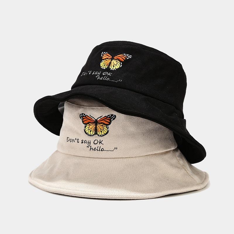 Wide Brim Hats Fall Winter Embroidery Butterfly Bucket Hat For Woman Female Warm Panama Outdoor Windproof DON'T SAY OK Letter Bob, Black
Wide Brim Hats Fall Winter Embroidery Butterfly Bucket Hat For Woman Female Warm Panama Outdoor Windproof DON'T SAY OK Letter Bob, Black