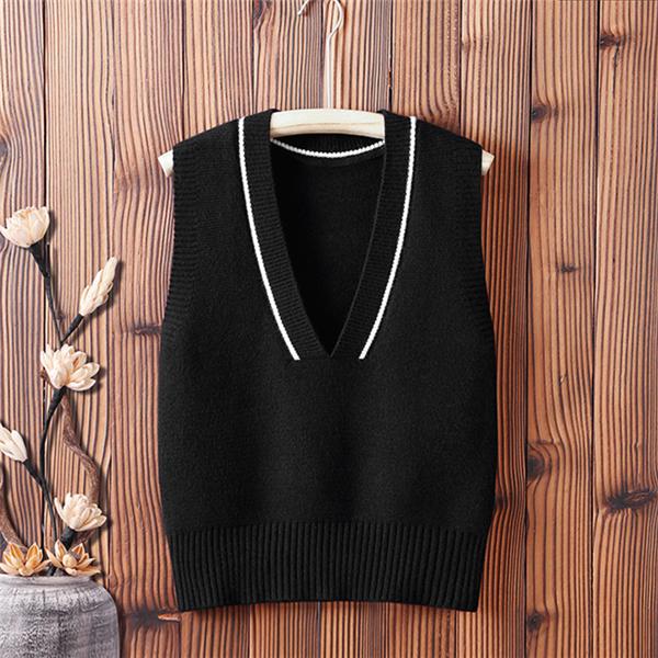 Women Simple All-match Patchwork Knitted Vests Female V-neck Trendy Leisure Vest Ladies Sleeveless Vintage Pullover Vests Z65, Navy blue
Women Simple All-match Patchwork Knitted Vests Female V-neck Trendy Leisure Vest Ladies Sleeveless Vintage Pullover Vests Z65, Navy blue