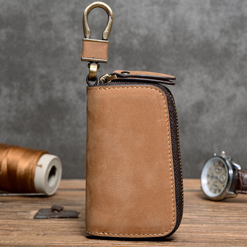 PU Leather Car Key Wallets Men Key Holder Housekeeper Keys Organizer Women Keychain Covers Zipper Key Case Bag Pouch Purse