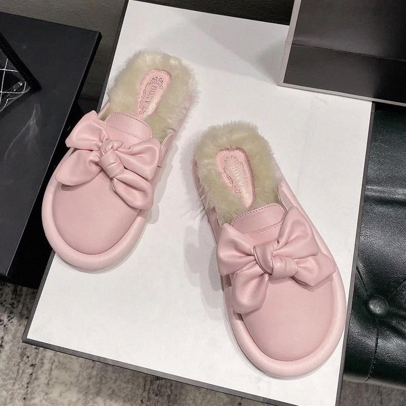 Rimocy 2020 Winter Sweet Bowknot House Slippers Women Fashion Faux Fur Warm Shoes Woman Slip on Flats Pink Cozy Home PU Slippers #aK6R, Black
Rimocy 2020 Winter Sweet Bowknot House Slippers Women Fashion Faux Fur Warm Shoes Woman Slip on Flats Pink Cozy Home PU Slippers #aK6R, Black