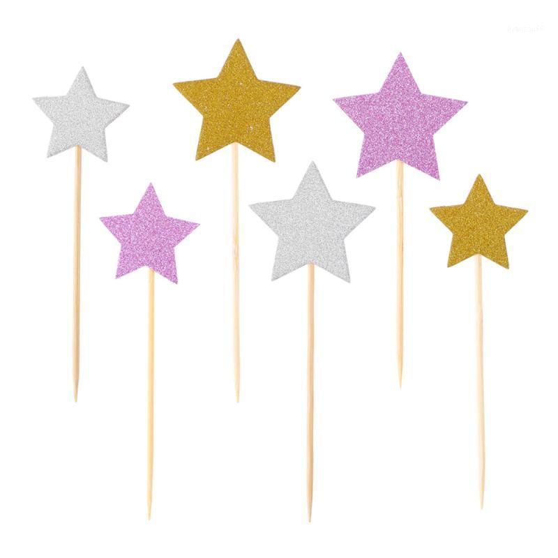 36 pcs Cake Toppers Stars Cake Picks Cupcake Decor for Festival Wedding Birthday1