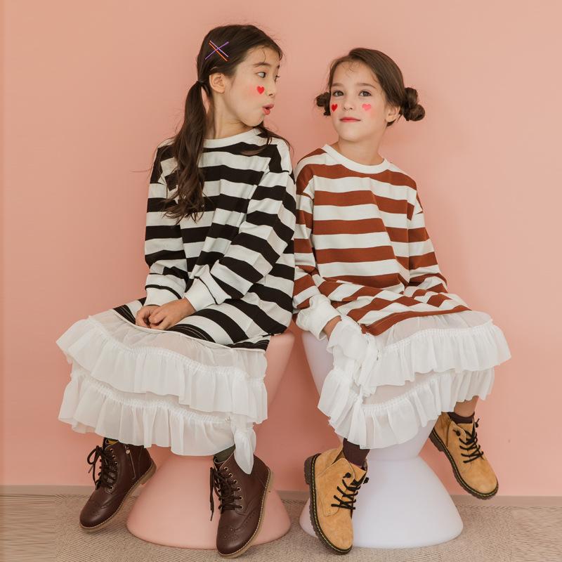 2020 Fall New Children Striped Dress Korean Mommy and Me Clothes Mesh Patchwork Dress Kids Dresses for Girls Cotton, #9124, Black
2020 Fall New Children Striped Dress Korean Mommy and Me Clothes Mesh Patchwork Dress Kids Dresses for Girls Cotton, #9124, Black
