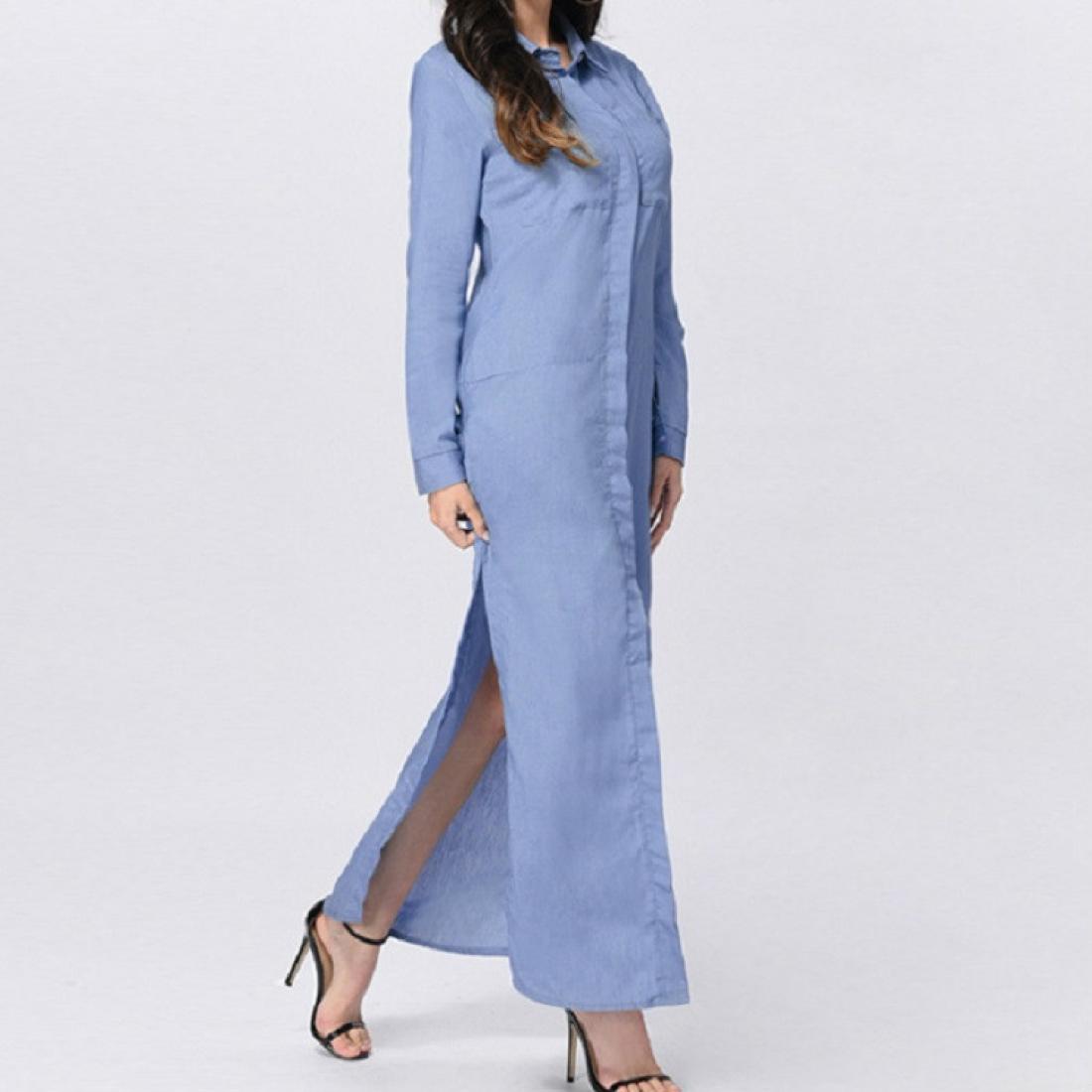 Autumn and Winter Long Sleeve Long Shirt Dress SizeM