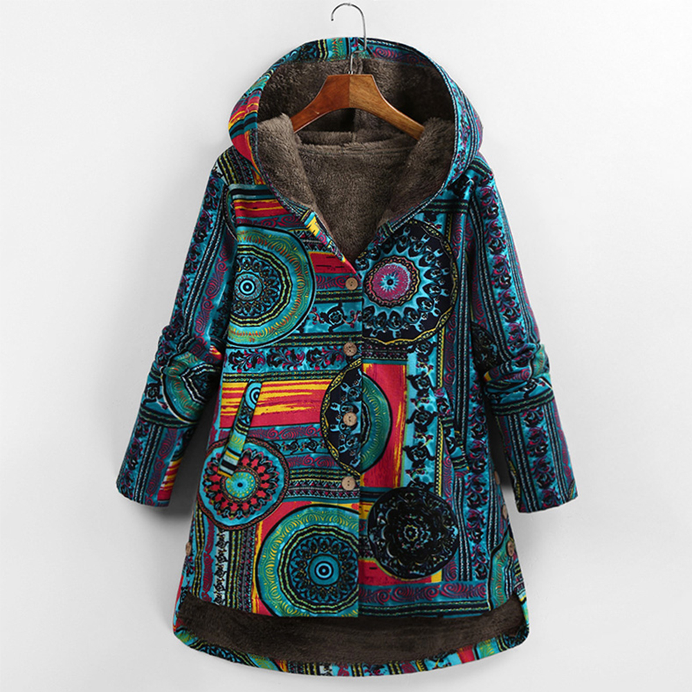 Women's Autumn Jacket Women Female Windbreaker Leather Jacket Coat Floral Print Hooded Pockets Vintage Coats Herbst Jacke Damen 201106